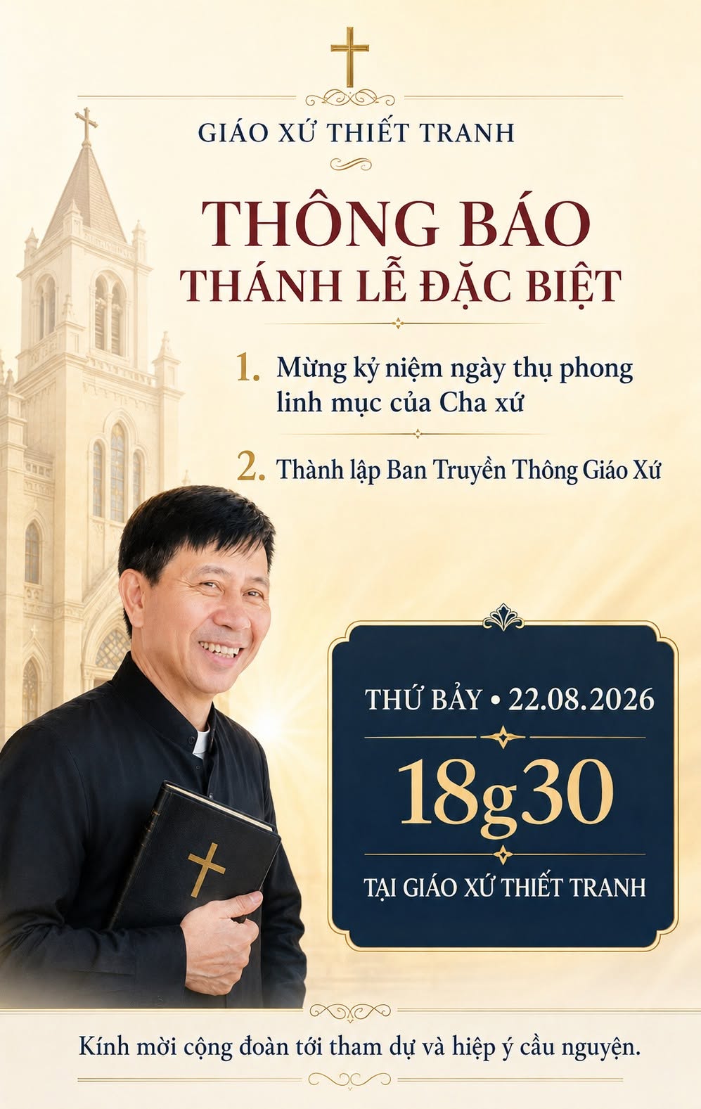 Thông báo Thánh Lễ đặc biệt